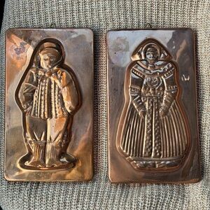 Vintage Dutch Copper Gingerbread Molds (Set)